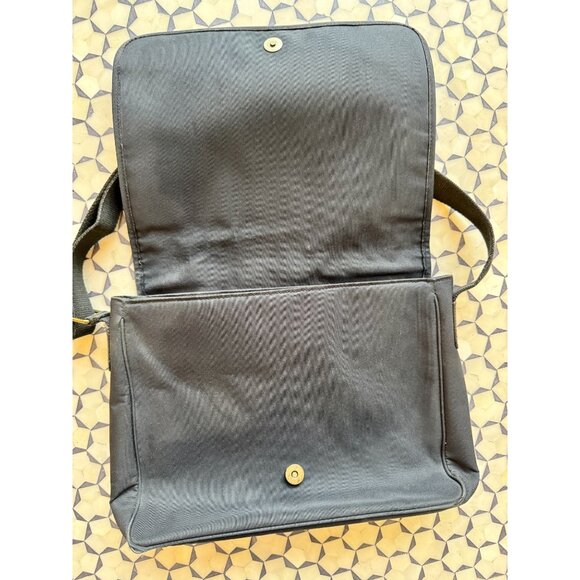 Ralph Lauren Black Messenger Bag With Gold Crest Logo - Shoulder Crossbody - Picture 3 of 16